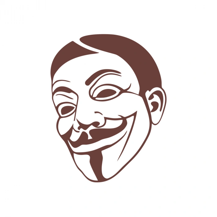 V For Vandetta Araba Stickeri 17x17 Cm Kahverengi