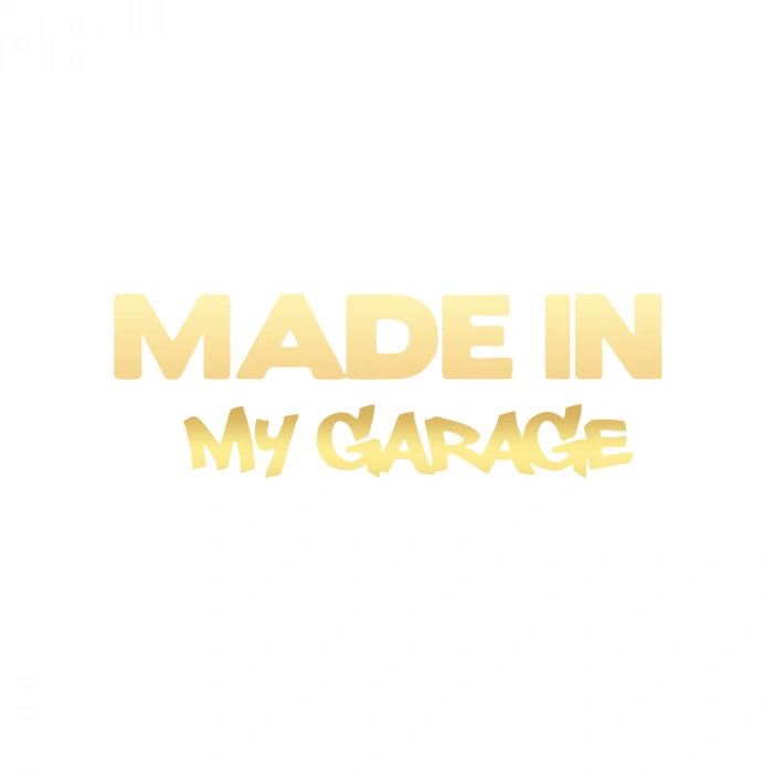Made In My Garage Araba Stickeri 17x17 Cm Gold