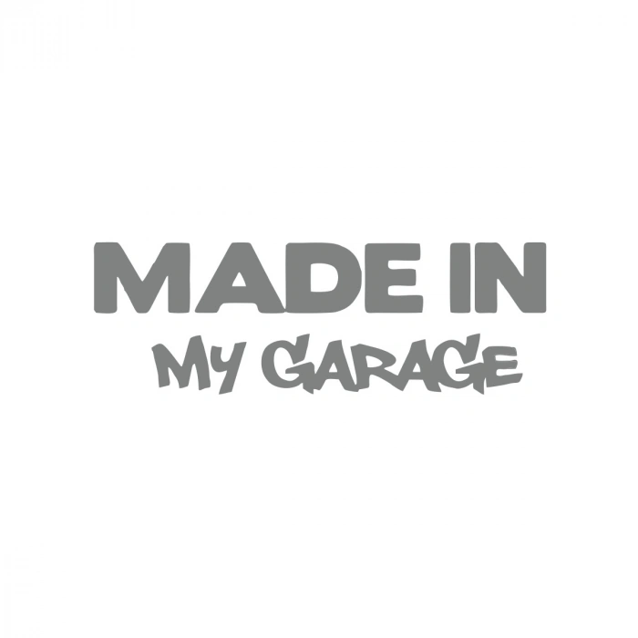 Made In My Garage Araba Stickeri 17x17 Cm Gri