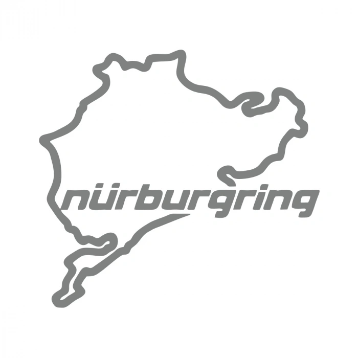 Nürburgring Araba Sticker  17x17 Cm Gri
