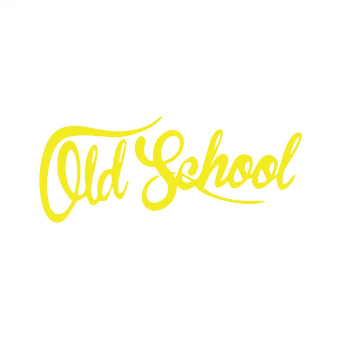 Old School Araba Sticker 17x17 Cm Sarı