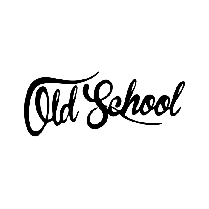 Old School Araba Sticker 17x17 Cm Siyah