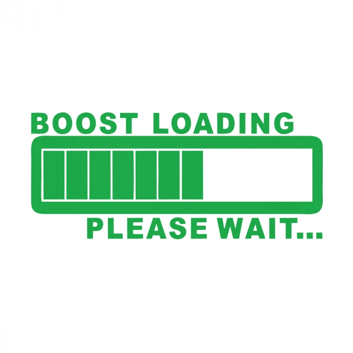 Boost Loading Araba Sticker 17x17 Cm Yeşil