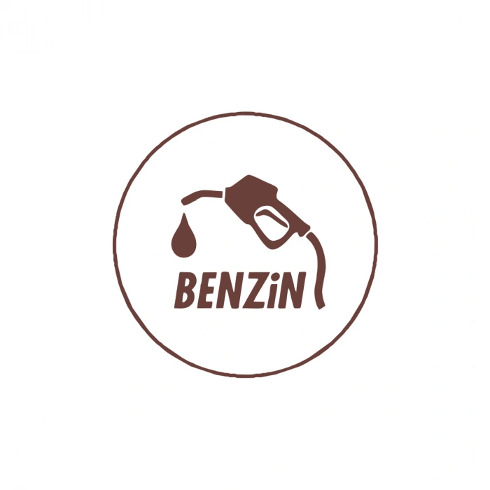 Benzin Araba Sticker 17x17 Cm Kahverengi