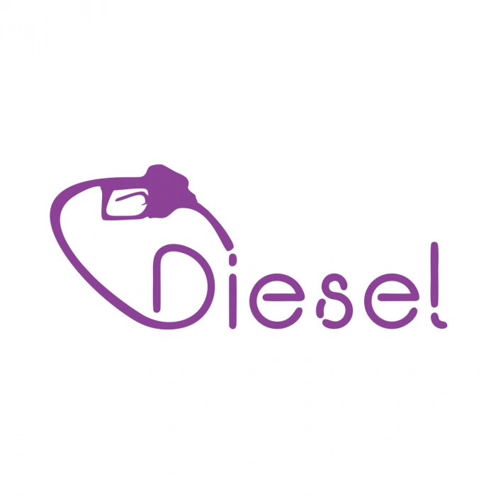 Diesel Araba Sticker 17x17 Cm Mor
