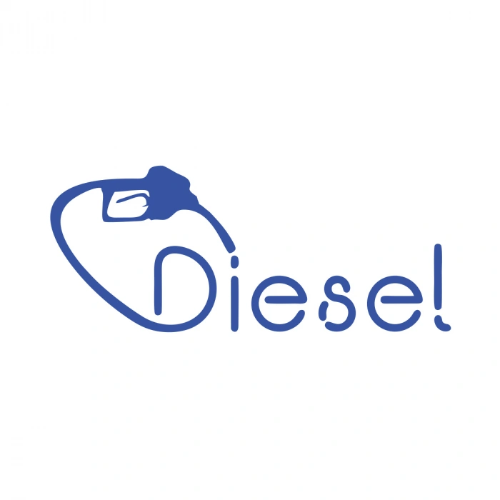 Diesel Araba Sticker 17x17 Cm Mavi