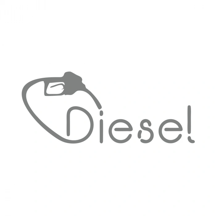 Diesel Araba Sticker 17x17 Cm Gri