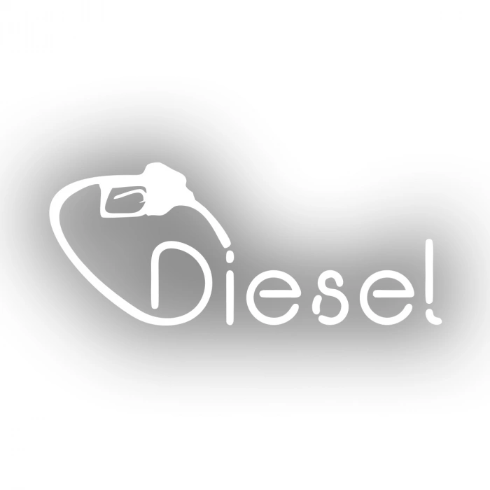 Diesel Araba Sticker 17x17 Cm Beyaz