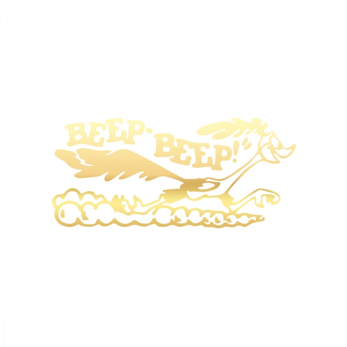 Beep Beep Araba Sticker 17x17 Cm Gold