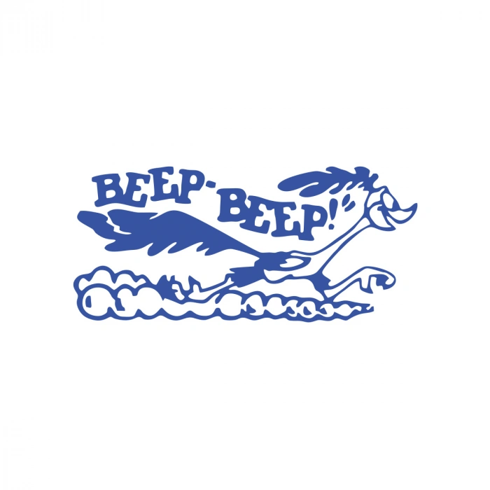 Beep Beep Araba Sticker 17x17 Cm Mavi