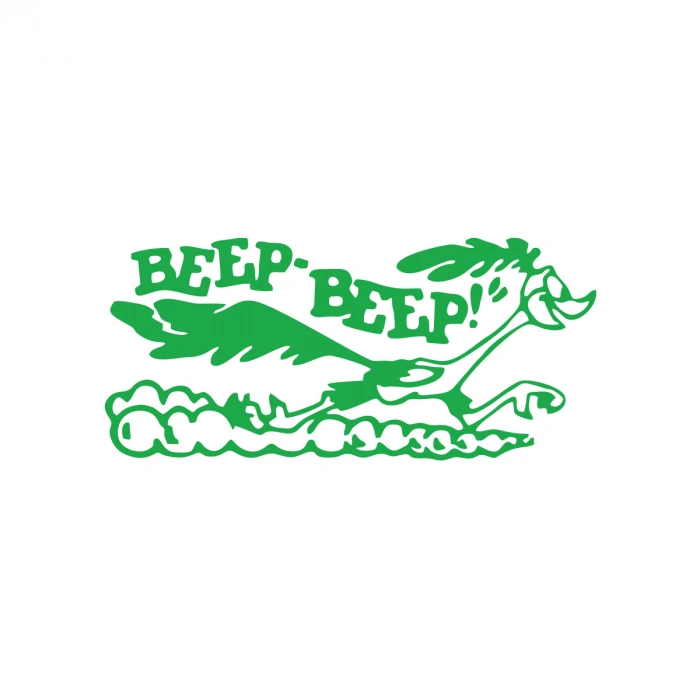 Beep Beep Araba Sticker 17x17 Cm Yeşil