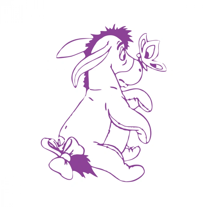 Eşek Araba Sticker 17x17 Cm Mor