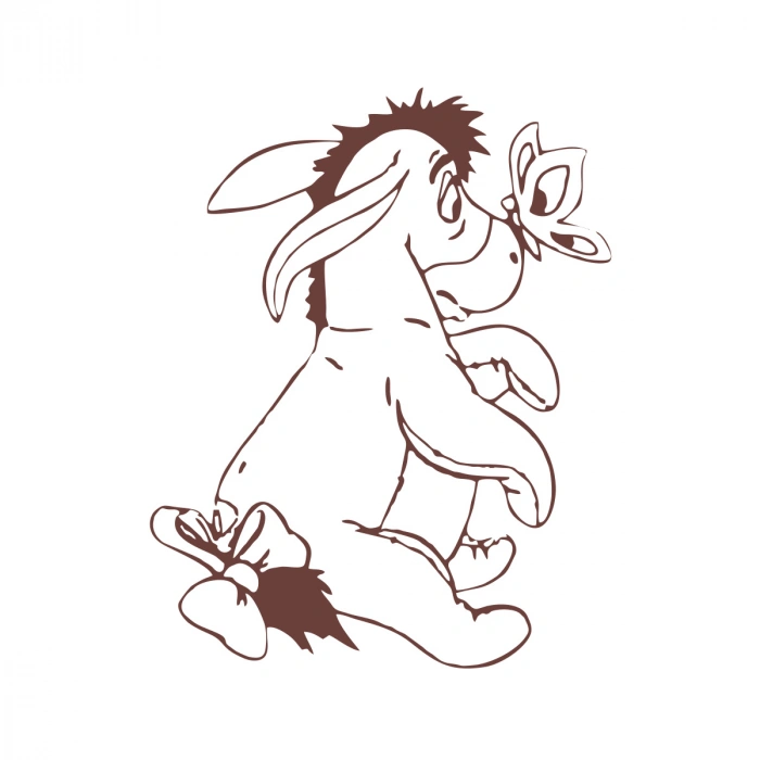 Eşek Araba Sticker 17x17 Cm Kahverengi