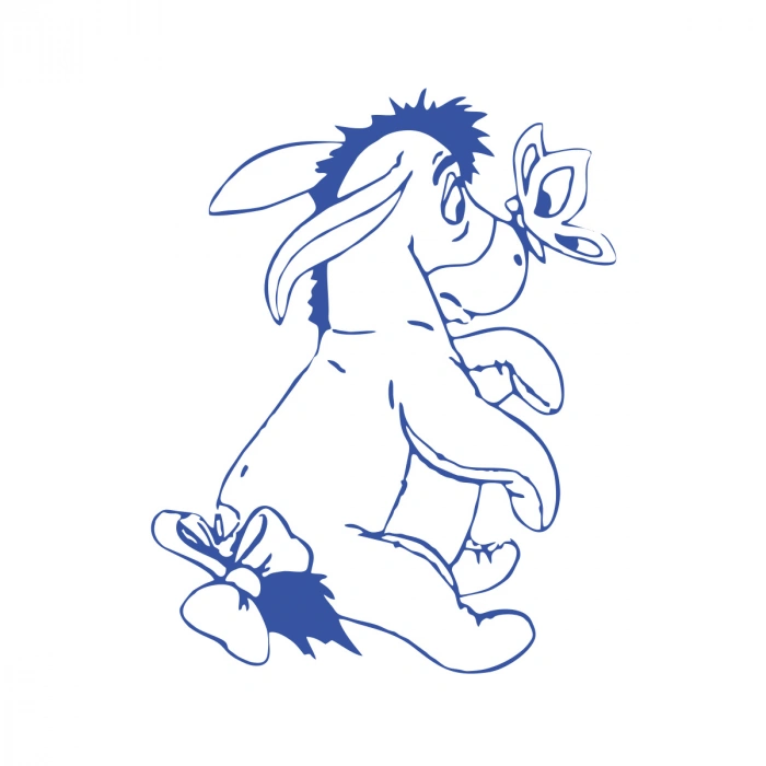 Eşek Araba Sticker 17x17 Cm Mavi