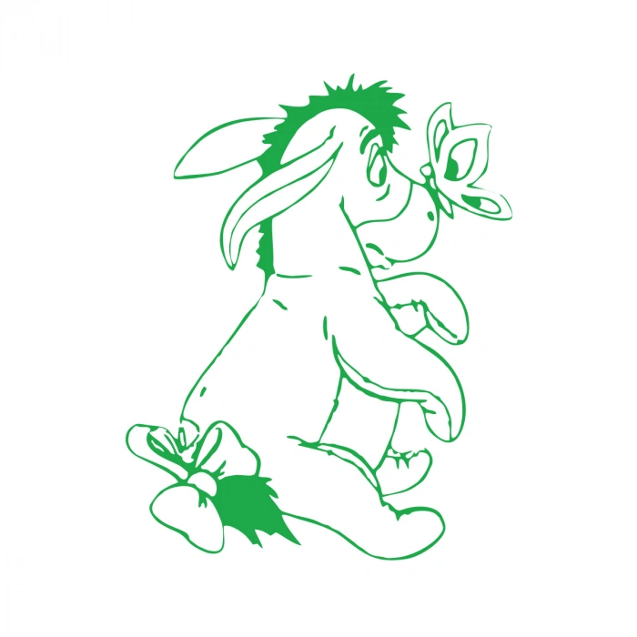 Eşek Araba Sticker 17x17 Cm Yeşil