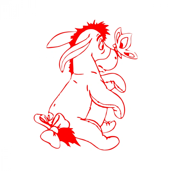 Eşek Araba Sticker 17x17 Cm Kırmızı