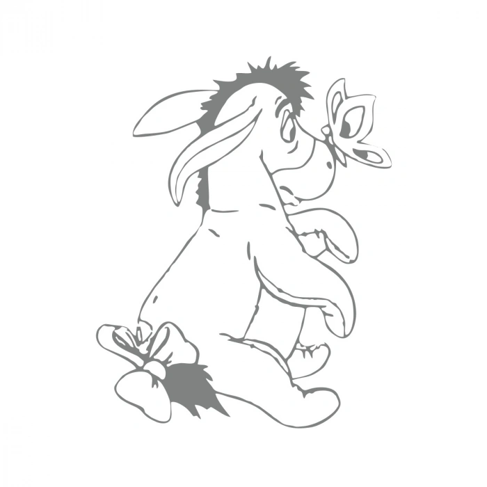 Eşek Araba Sticker 17x17 Cm Gri