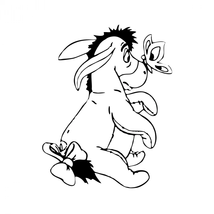 Eşek Araba Sticker 17x17 Cm Siyah