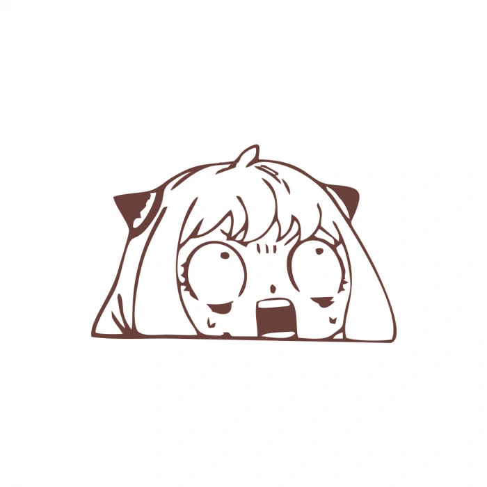 Anime Araba Sticker 17x17 Cm Kahverengi