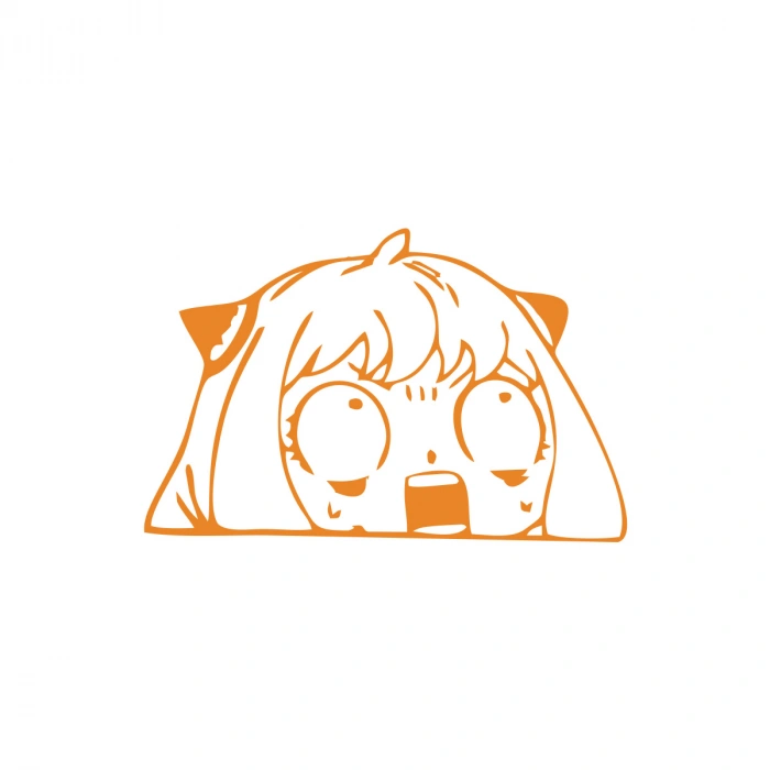 Anime Araba Sticker 17x17 Cm Turuncu