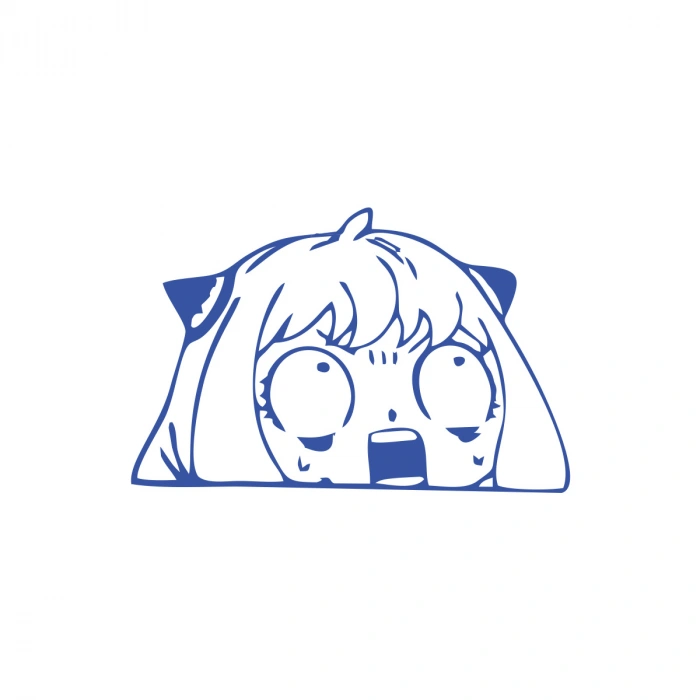 Anime Araba Sticker 17x17 Cm Mavi