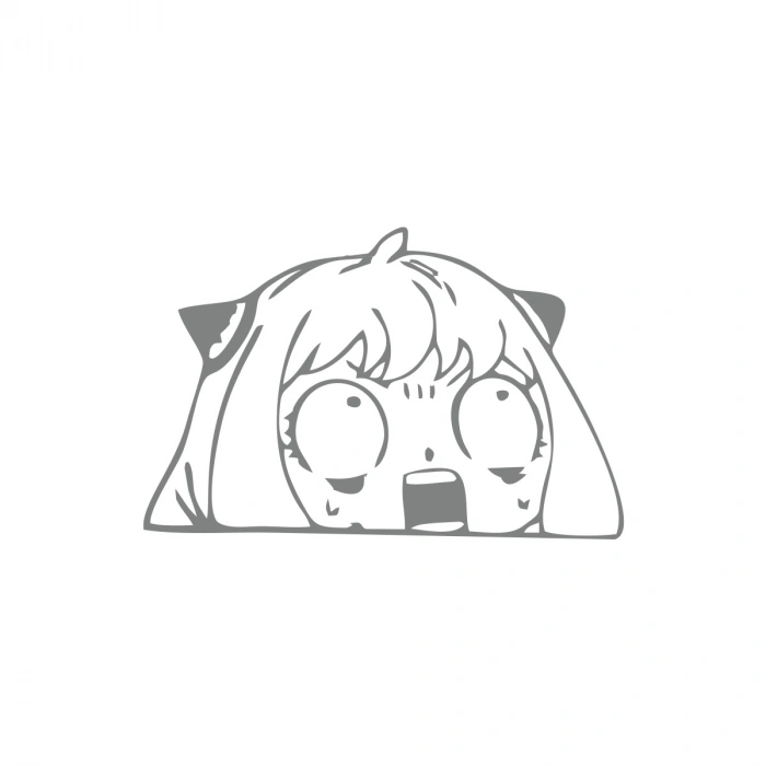 Anime Araba Sticker 17x17 Cm Gri