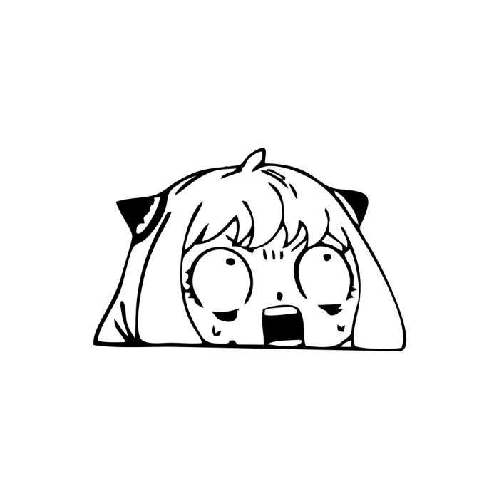 Anime Araba Sticker 17x17 Cm Siyah