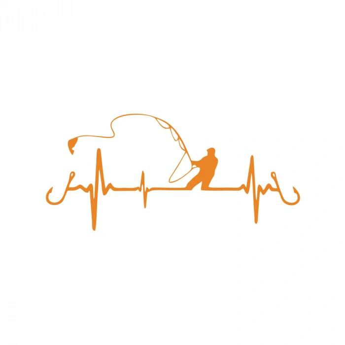 Balıkçılık Araba Sticker 17x17 Cm Turuncu