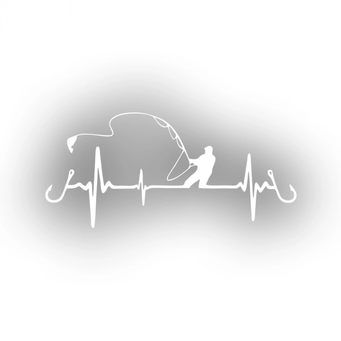 Balıkçılık Araba Sticker 17x17 Cm Beyaz