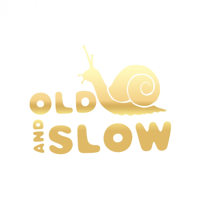 Old and Slow Salyangoz Araba Sticker 17x17 Cm Gold