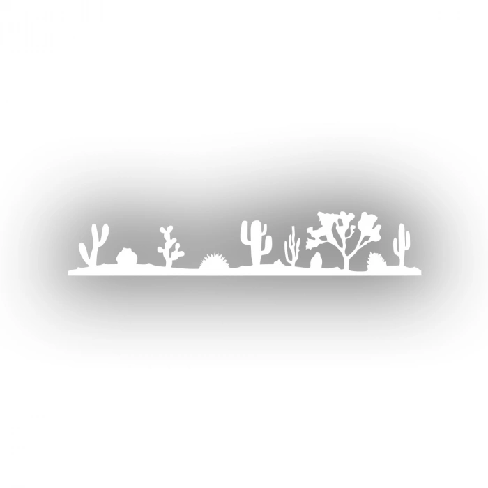 Çöl Araba Sticker 17x17 Cm Beyaz