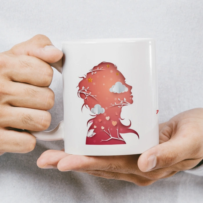 Anne Temalı Sanatsal Silüet Kupa