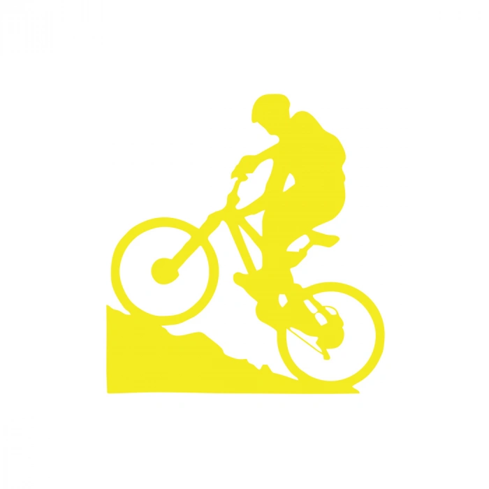 Bisiklet Araba Sticker 17x17 Cm Sarı