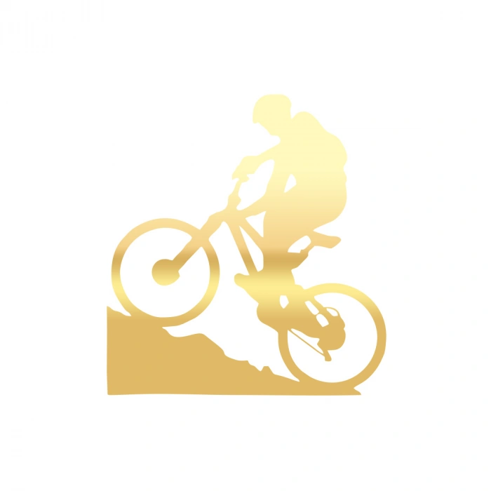 Bisiklet Araba Sticker 17x17 Cm Gold