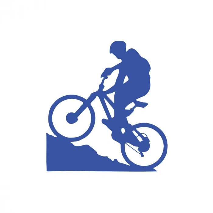 Bisiklet Araba Sticker 17x17 Cm Mavi