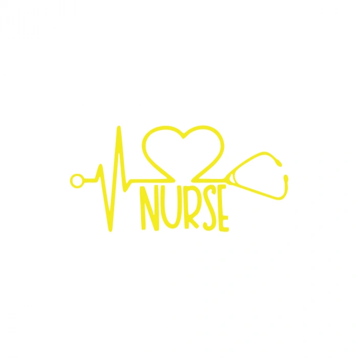 Nurse Araba Sticker 17x17 Cm Sarı