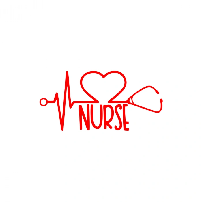 Nurse Araba Sticker 17x17 Cm Kırmızı