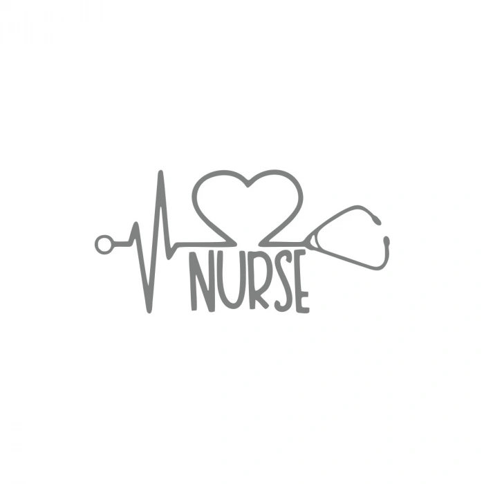 Nurse Araba Sticker 17x17 Cm Gri