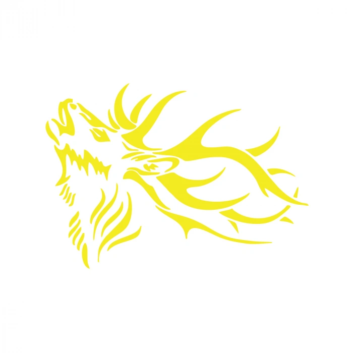 Geyik Araba Sticker 17x17 Cm Sarı