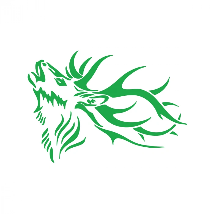 Geyik Araba Sticker 17x17 Cm Yeşil