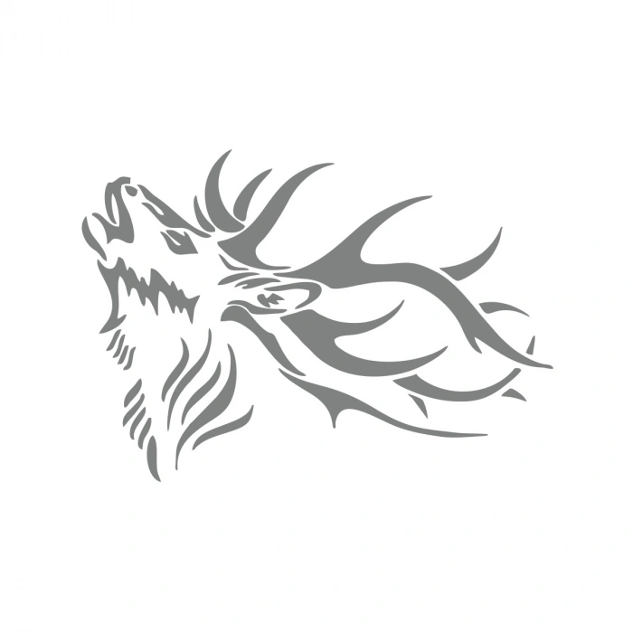 Geyik Araba Sticker 17x17 Cm Gri