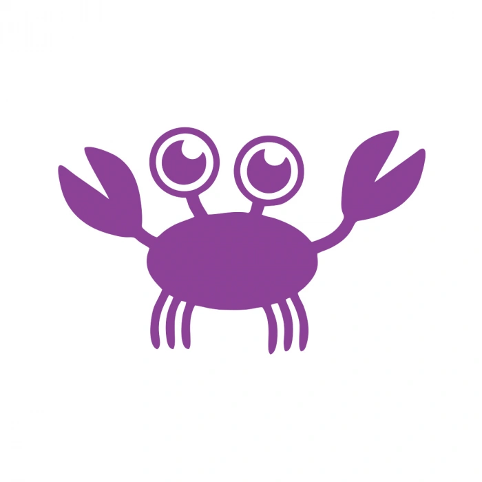 Sevimli Yengeç Araba Sticker 17x17 Cm Mor