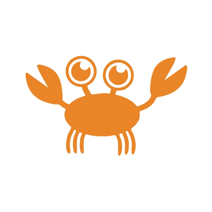 Sevimli Yengeç Araba Sticker 17x17 Cm Turuncu