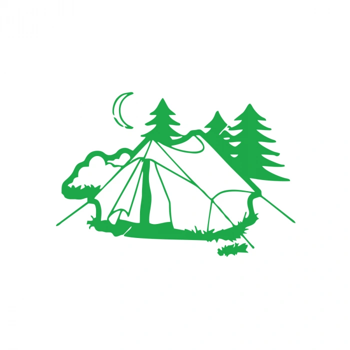 Kamp Araba Stickeri 17x17 Cm Yeşil