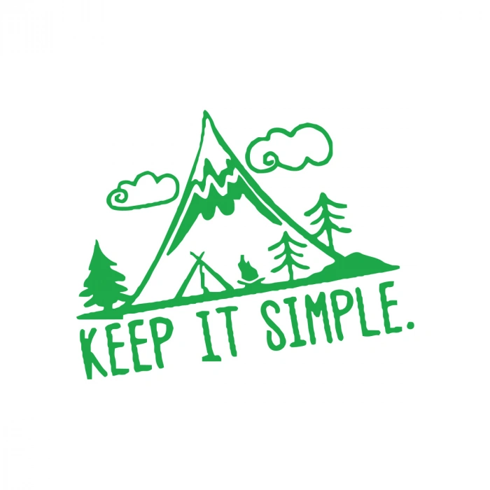 Keep It Simple Kamp Araba Stickeri 17x17 Cm Yeşil