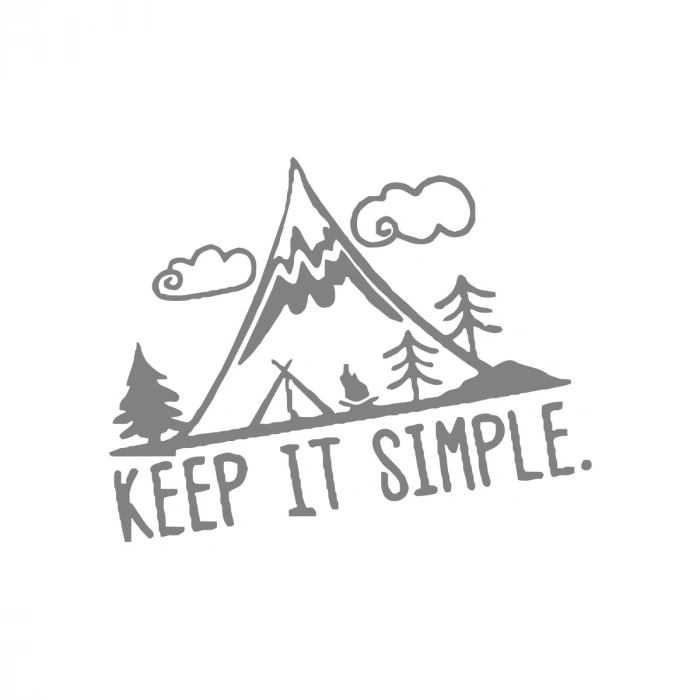 Keep It Simple Kamp Araba Stickeri 17x17 Cm Gri