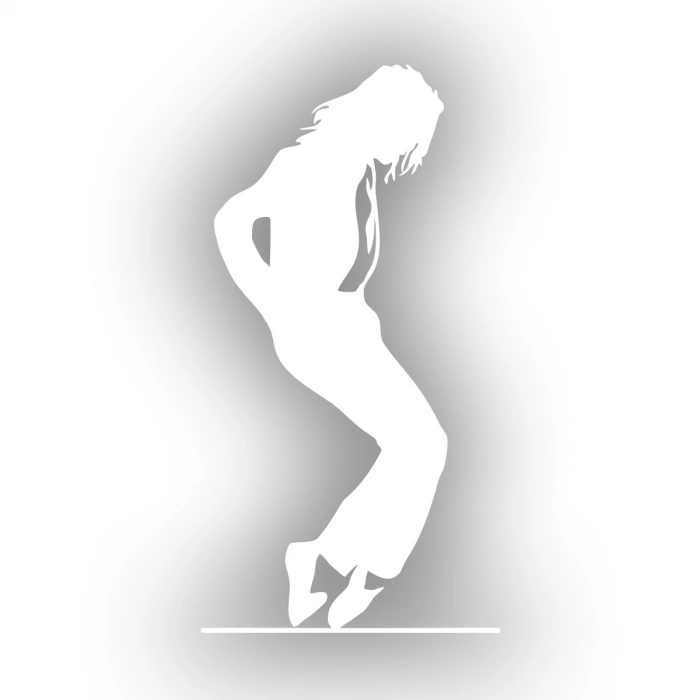 Michael Jackson Araba Sticker 17x17 Cm Beyaz
