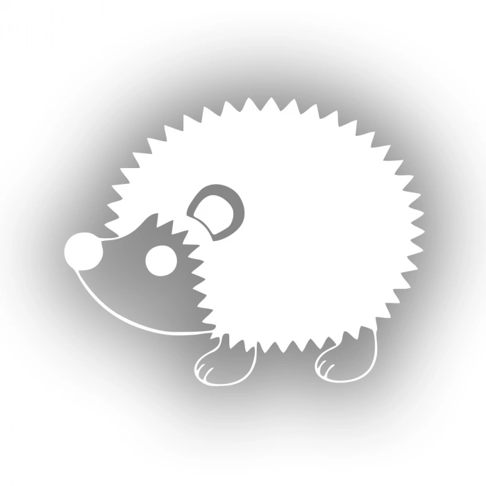 Sevimli Kirpi Araba Sticker 17x17 Cm Beyaz