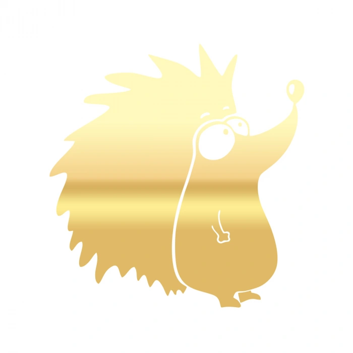 Kirpi Araba Sticker 17x17 Cm Gold