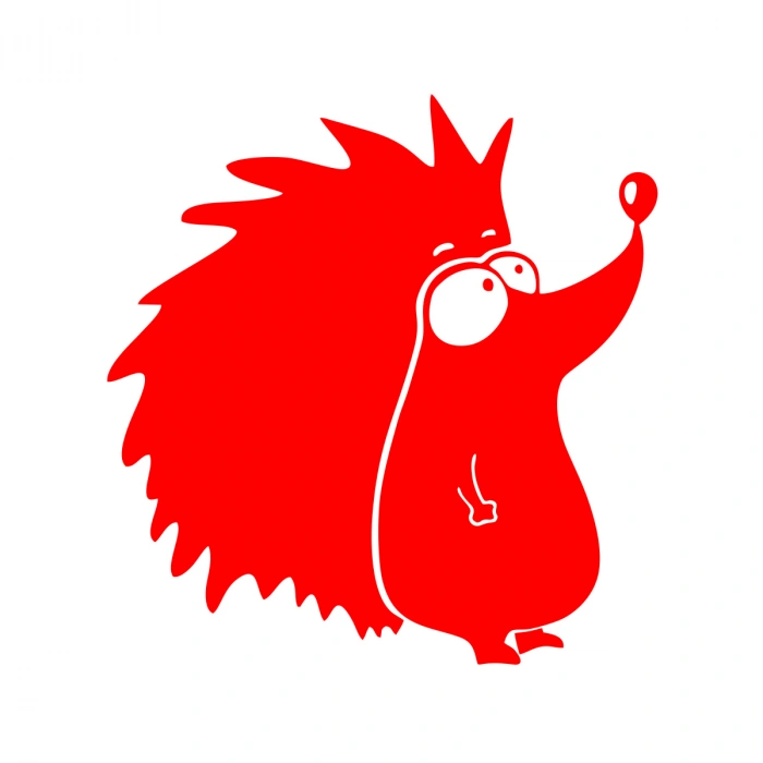 Kirpi Araba Sticker 17x17 Cm Kırmızı